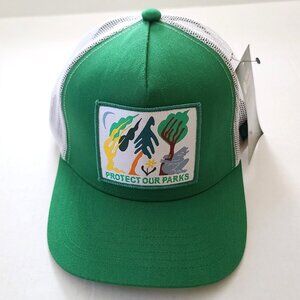 Parks Project UO Protect our Parks Tree Hugger Trucker Hat Cap Green Retro NWT